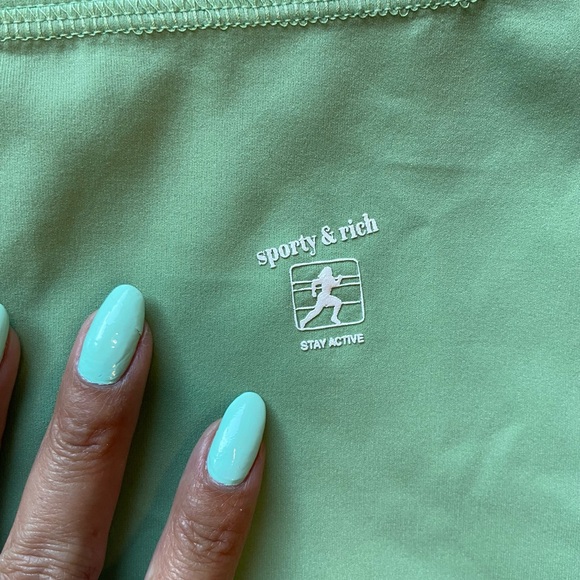 Sporty & Rich pistachio biker shorts - Picture 4 of 5